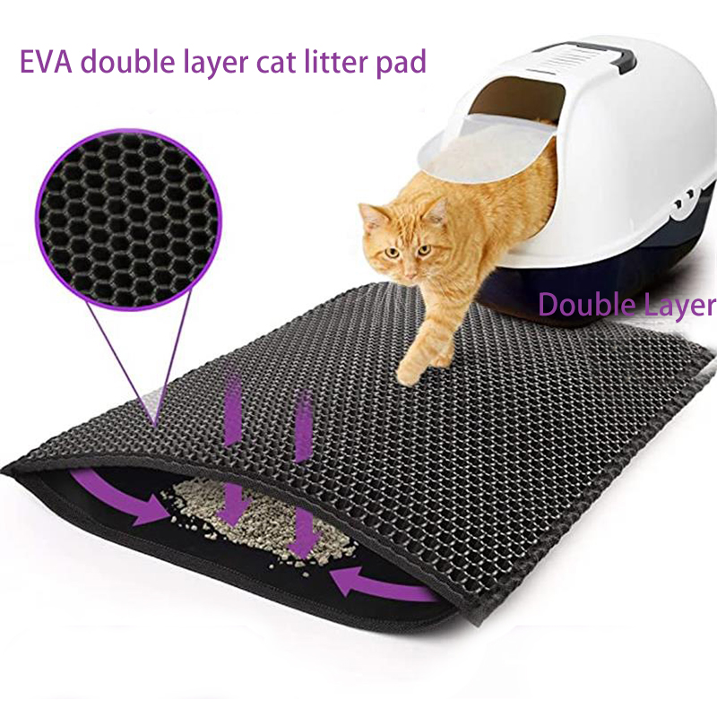 Non-slip, Messy-Free and Waterproof Premium Double Layer Cat Litter Mat 