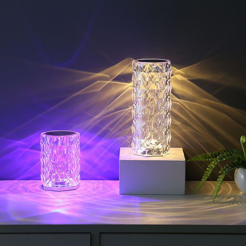 Enchanting LED Crystal Table Lamp - Illuminate Your Space with a Vibrant Array of 3/16 Colours