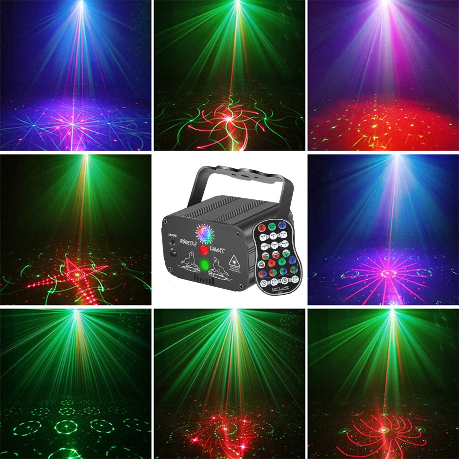 Funky Disco Portable Mini USB Rechargeable RGB Laser Light Projector With LED