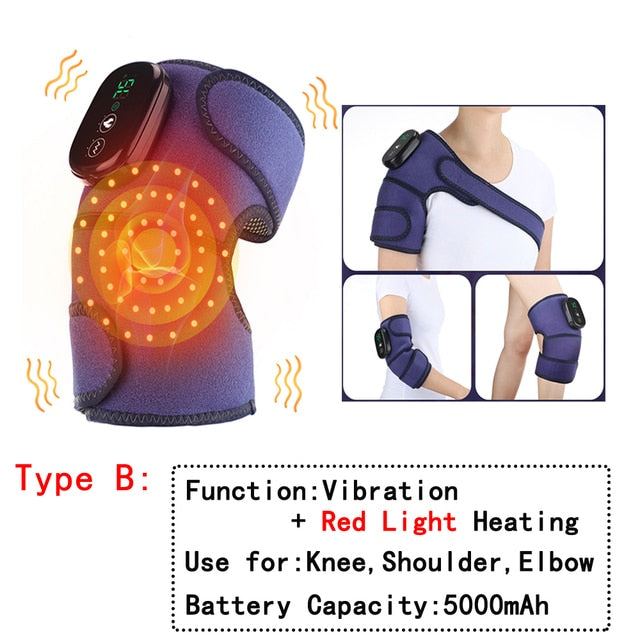 Electric Heated Knee Joint Massager: Therapy, Vibration, and Arthritis Pain Reliever