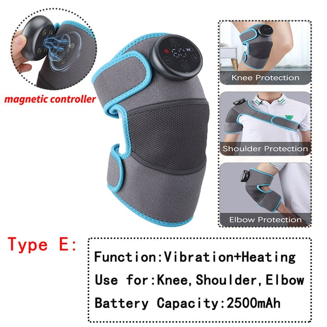 Electric Heated Knee Joint Massager: Therapy, Vibration, and Arthritis Pain Reliever