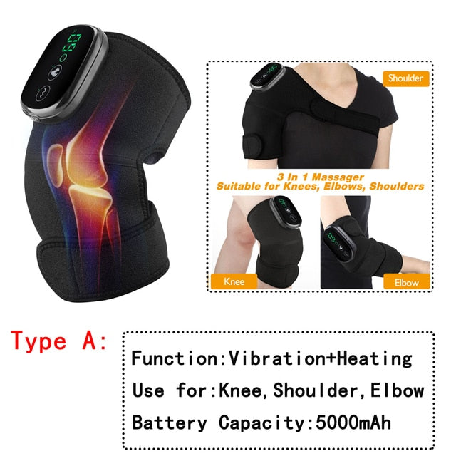 Electric Heated Knee Joint Massager: Therapy, Vibration, and Arthritis Pain Reliever