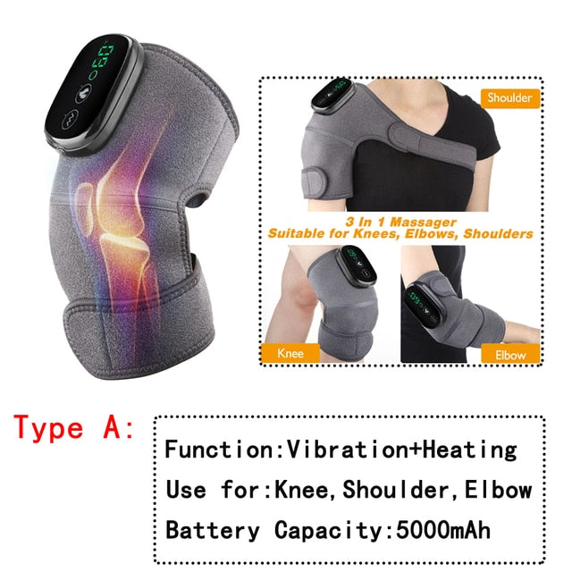 Electric Heated Knee Joint Massager: Therapy, Vibration, and Arthritis Pain Reliever