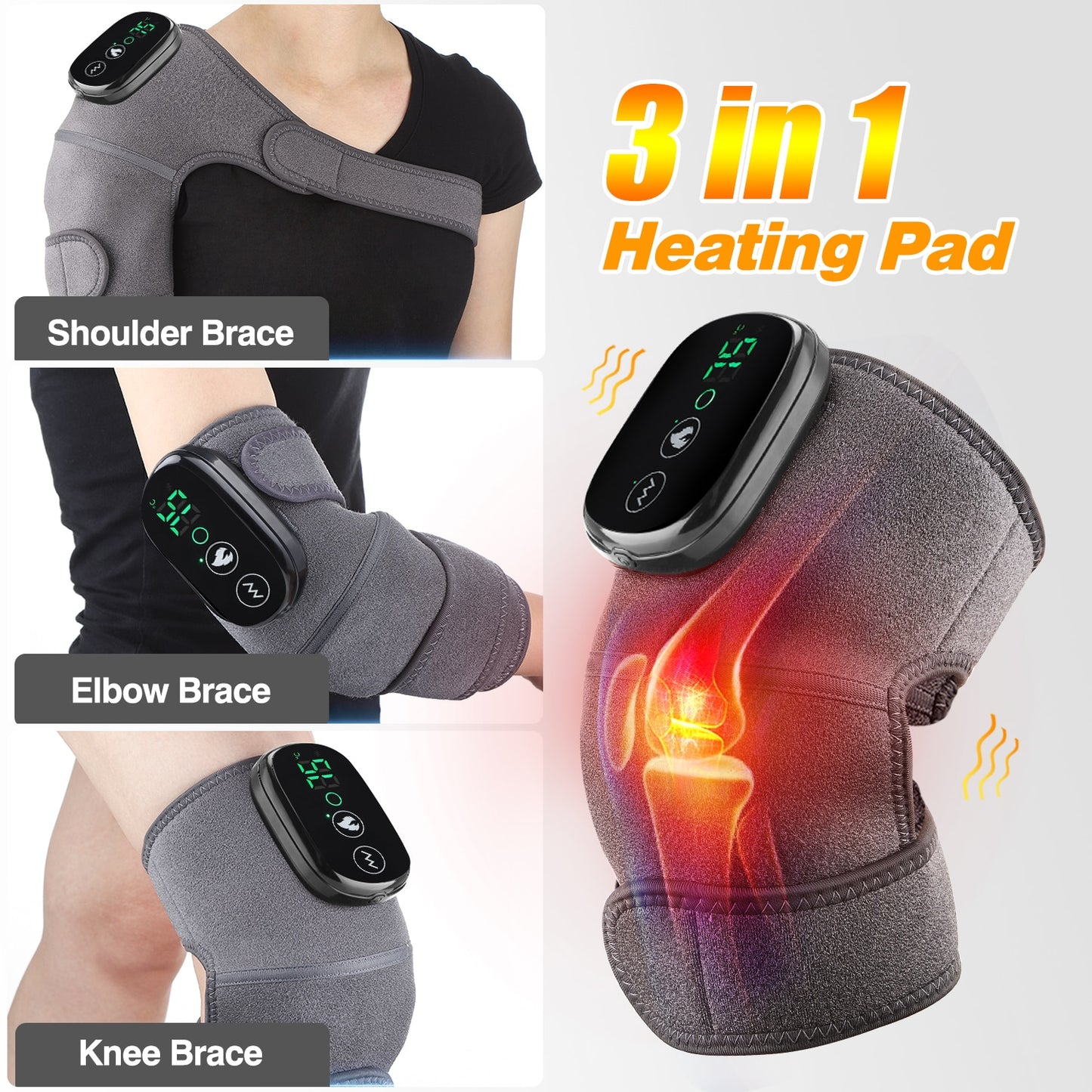 Electric Heated Knee Joint Massager: Therapy, Vibration, and Arthritis Pain Reliever
