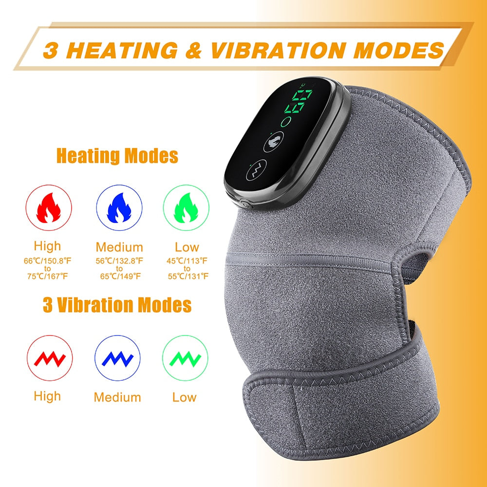 Electric Heated Knee Joint Massager: Therapy, Vibration, and Arthritis Pain Reliever